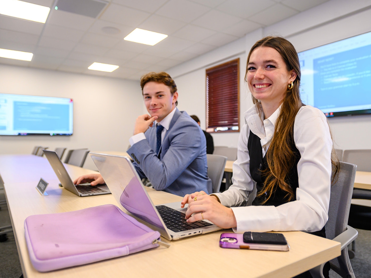 MBA students in a Crummer classroom.