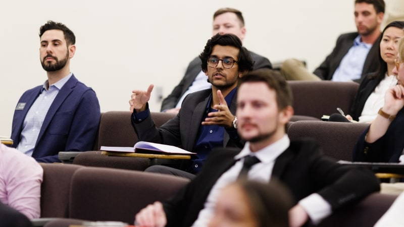 Students participating in class