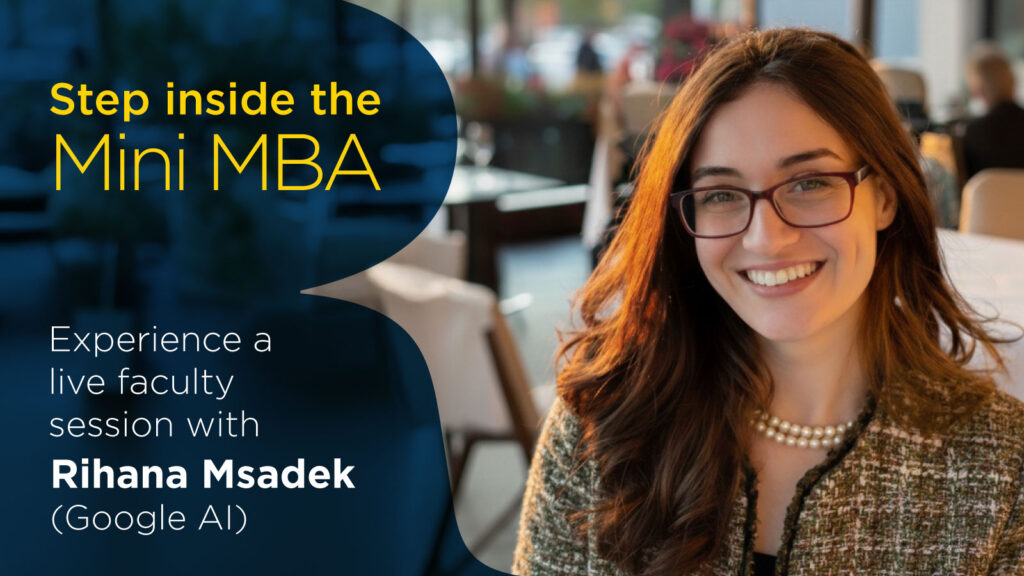 Mini MBA event conversation focused on AI and business decision-making.