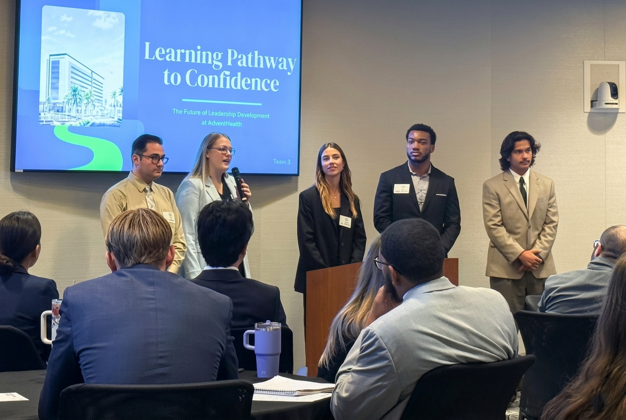 Crummer Accelerated MBA students participating in an applied graduate business learning experience.